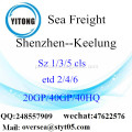 Mar de Porto de Shenzhen transporte de mercadorias para Keelung